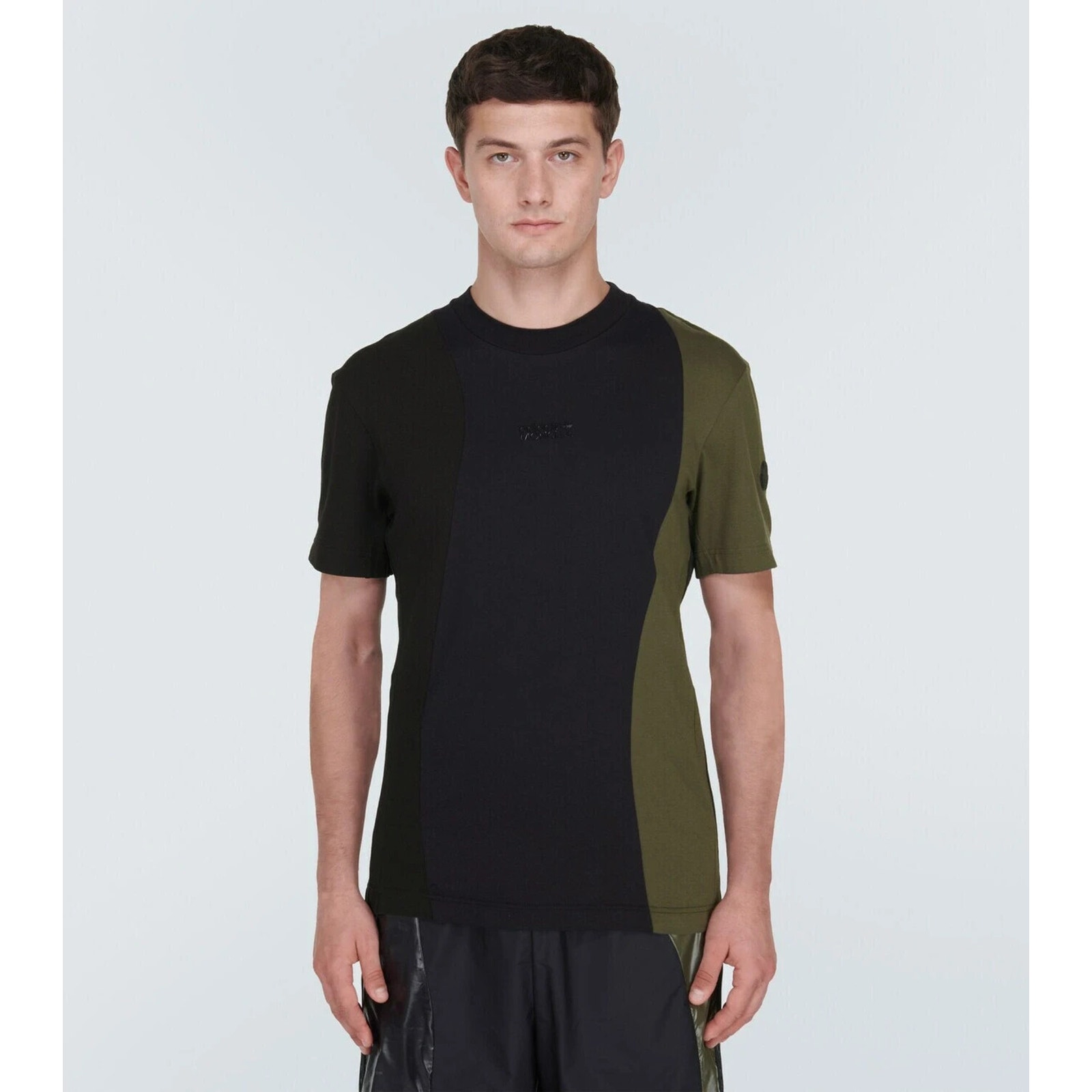 Nwt Moncler X Adidas T-Shirt Size M Black Green Cotton Pullover $380 #Ucma